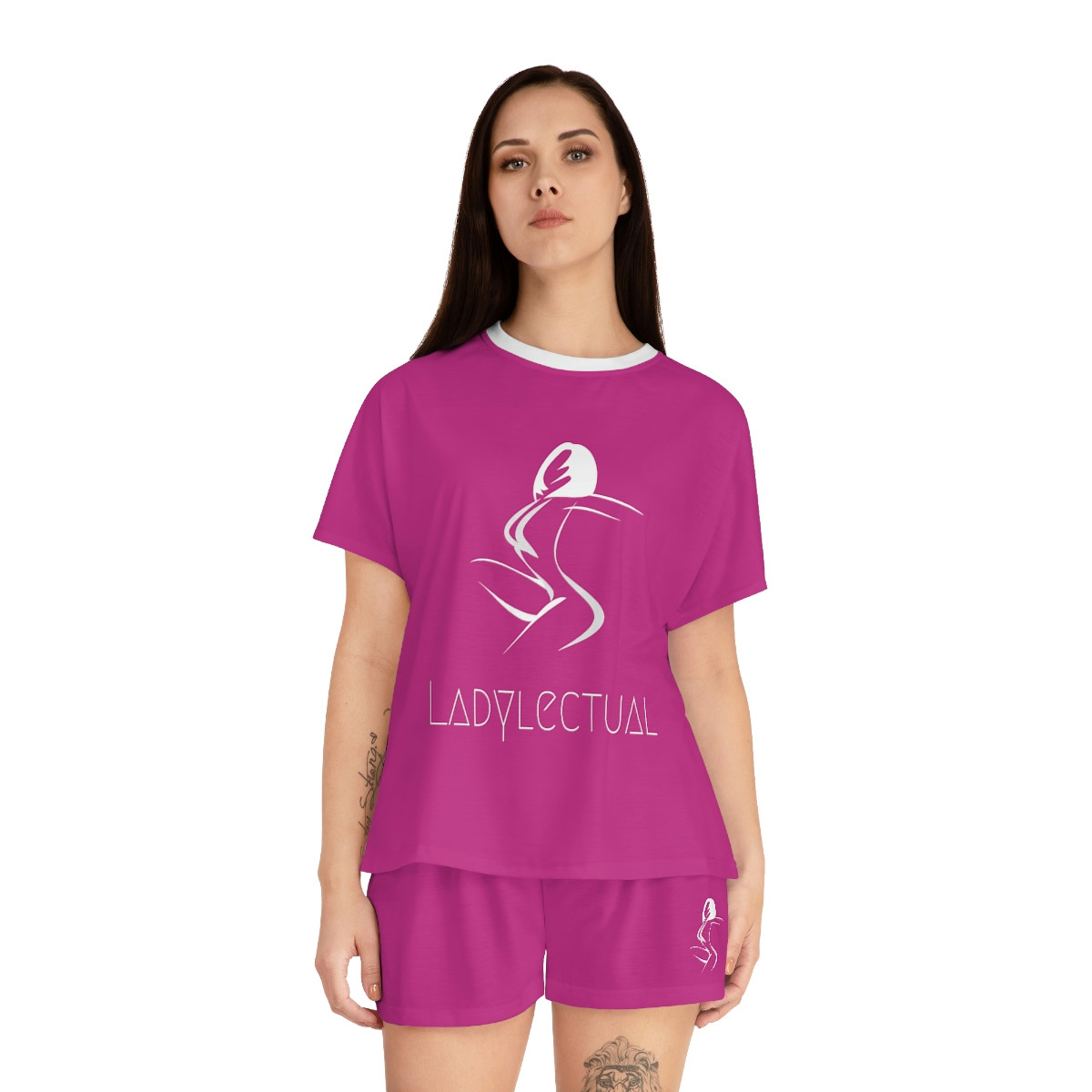 Women's Ladylectual Short Pajama Set (Pink)