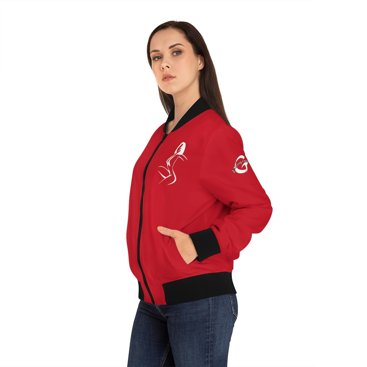 Women's Ladylectual Bomber Jacket (Red)