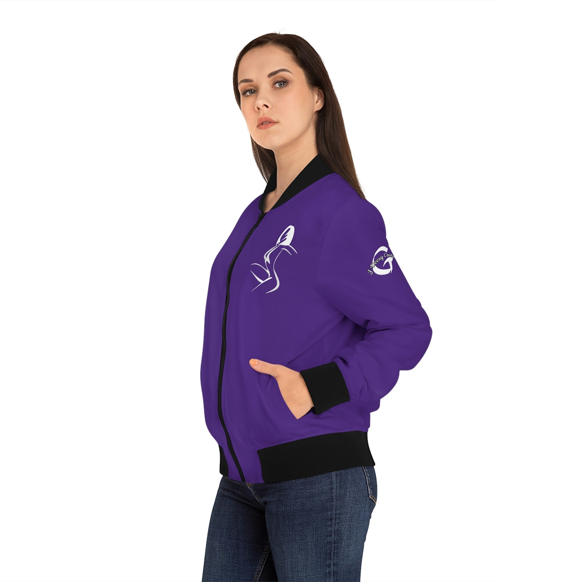Women's Ladylectual Bomber Jacket (Purple)