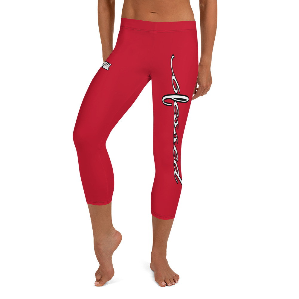 Blessed Capri Leggings Red
