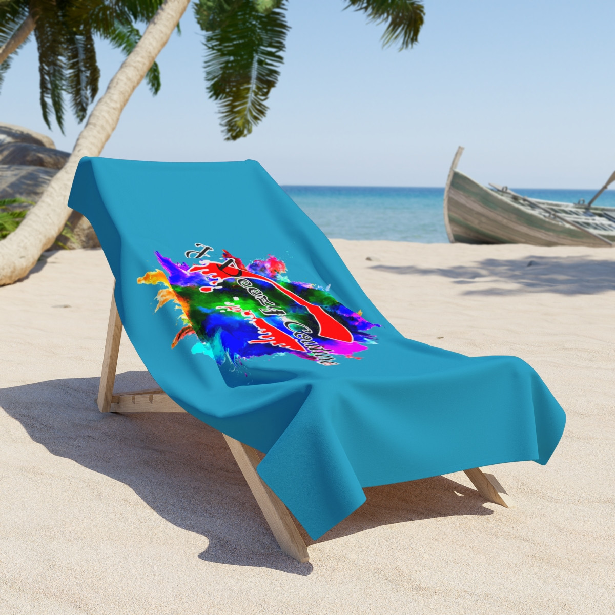 J Deezy Couture Splash Beach Towel Turquoise