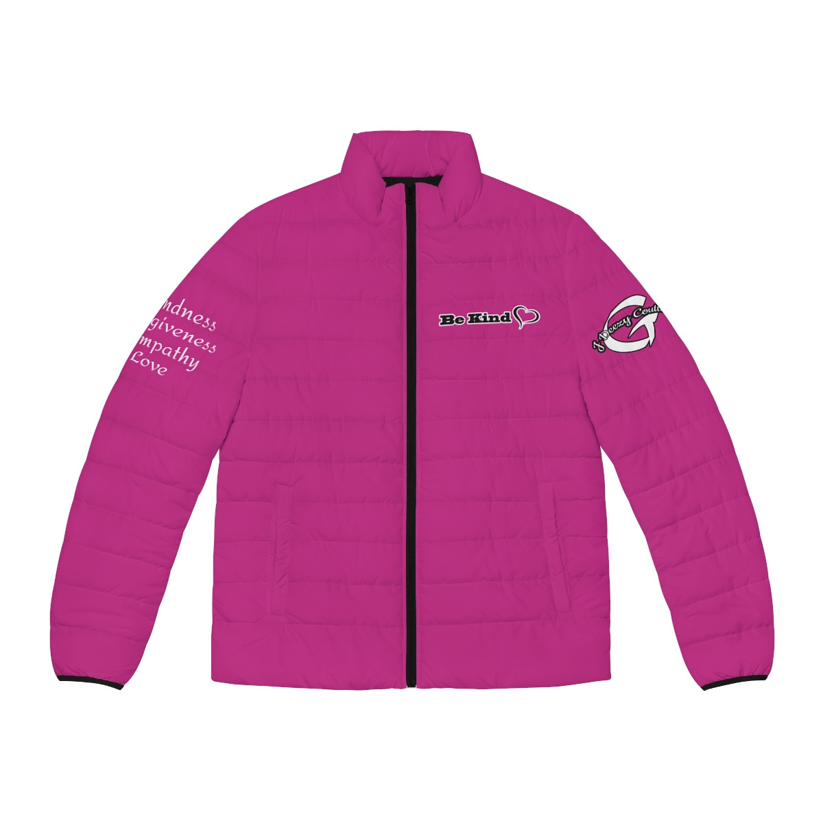 Be Kind Puffer Jacket (Hot Pink)