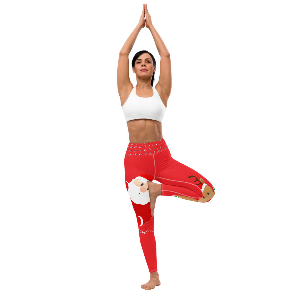 Yoga Christmas Leggings (Red)