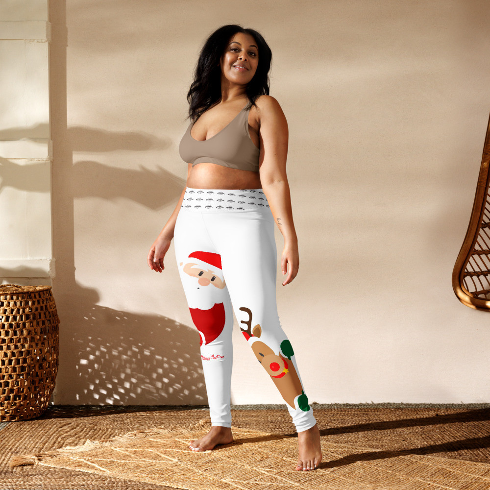 Yoga Christmas Leggings (White)