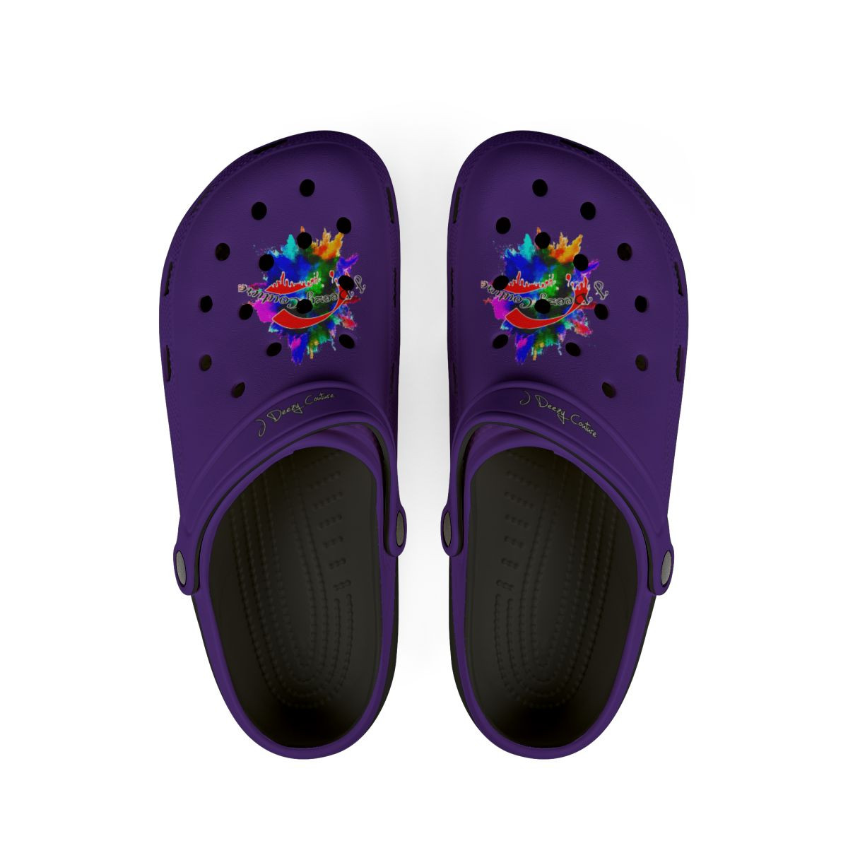 J Deezy Couture Purple Croc Clogs