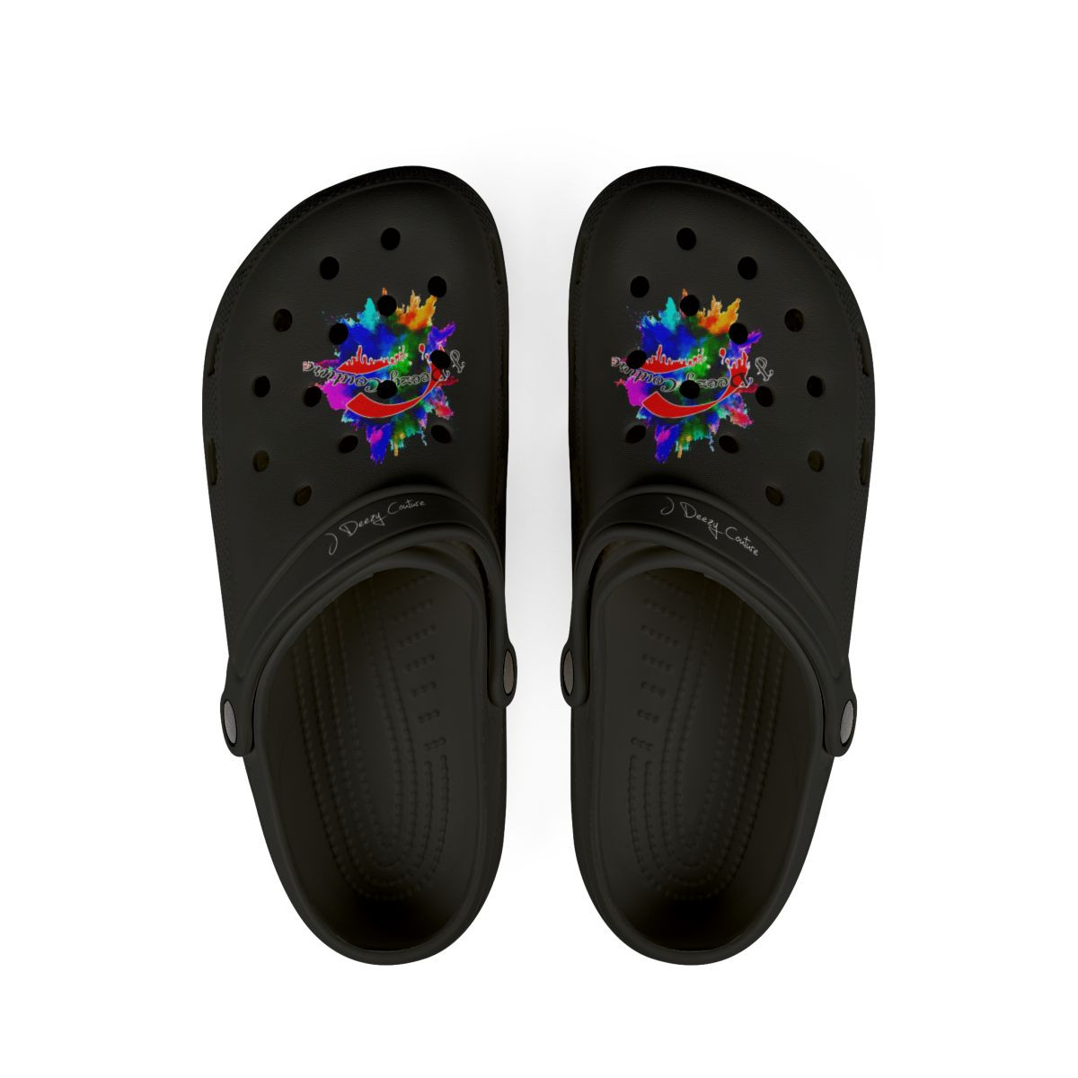 J Deezy Couture Black Croc Clogs