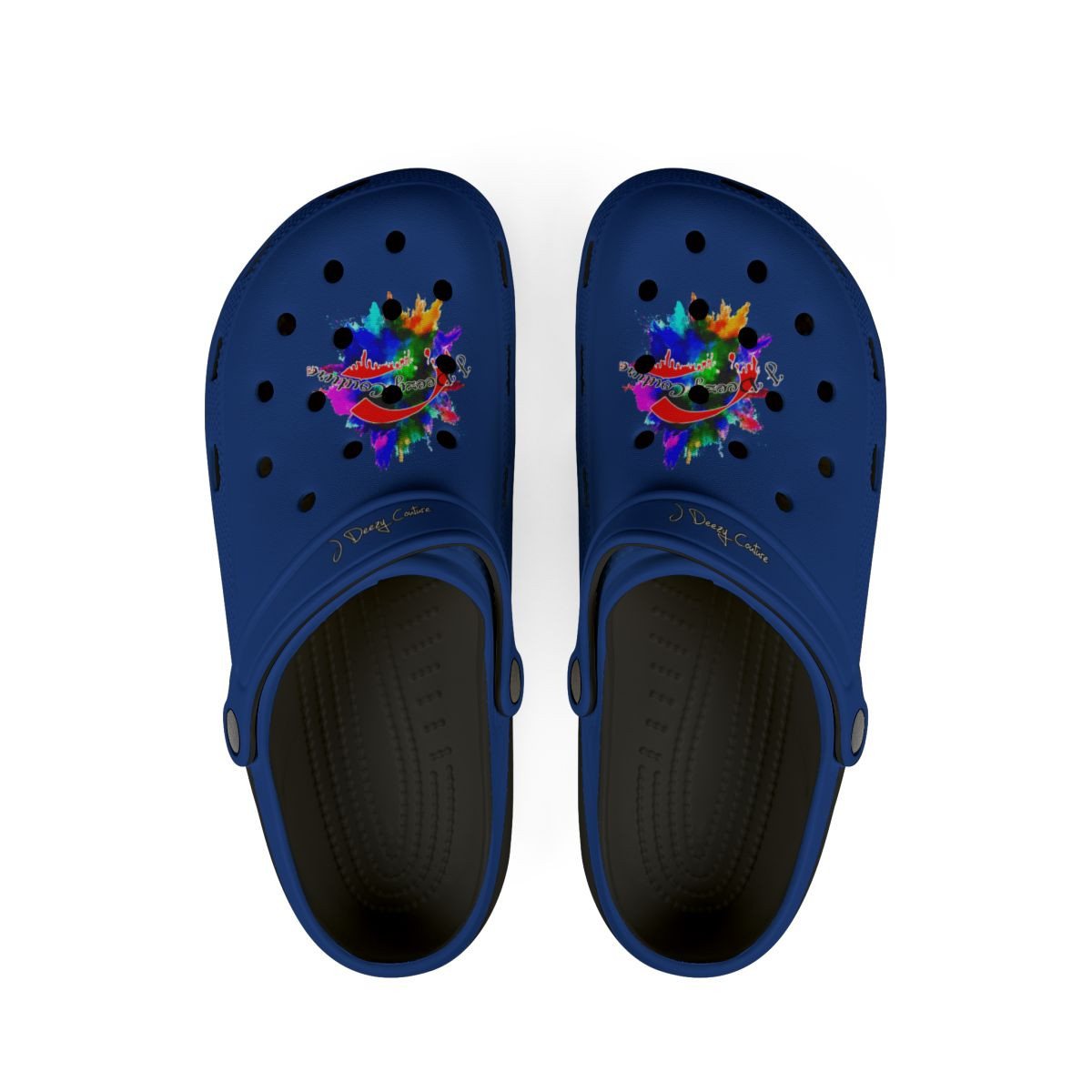 J Deezy Couture Blue Croc Clogs
