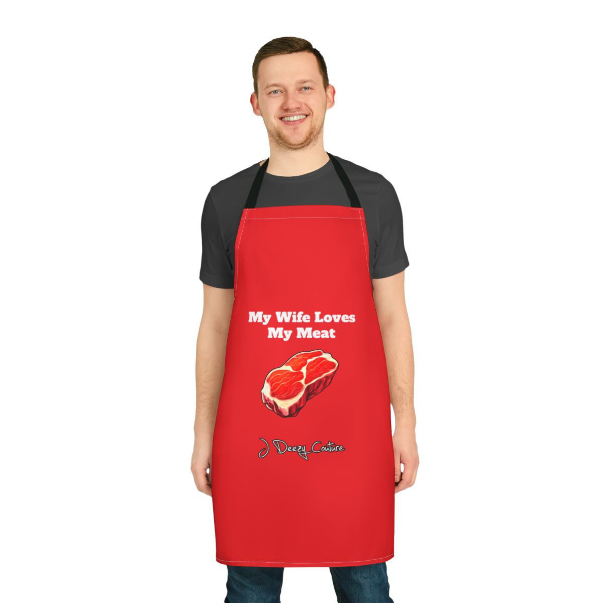 J Deezy Couture Chef Apron for Meat Lovers (Red)
