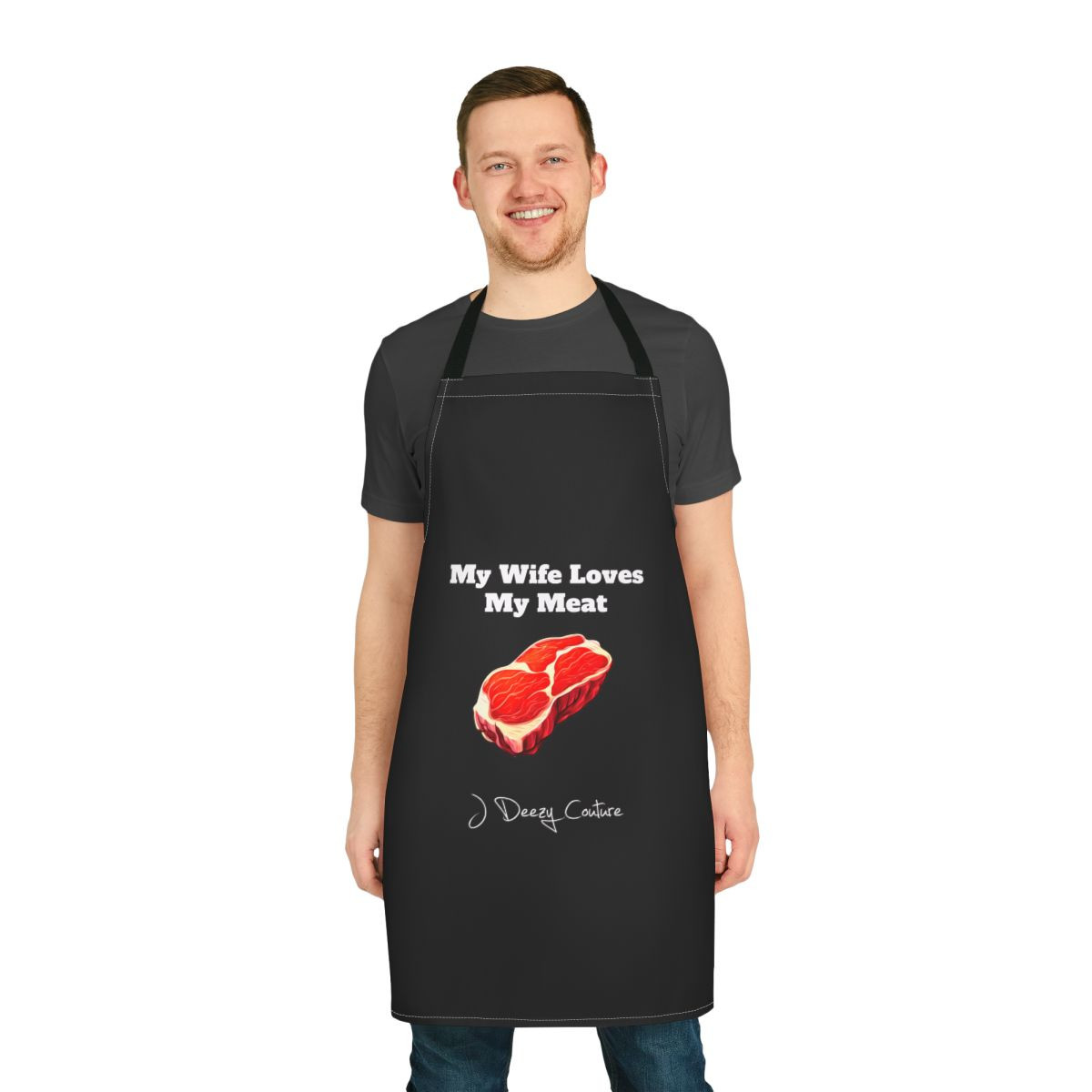 J Deezy Couture Chef Apron for Meat Lovers (Black)
