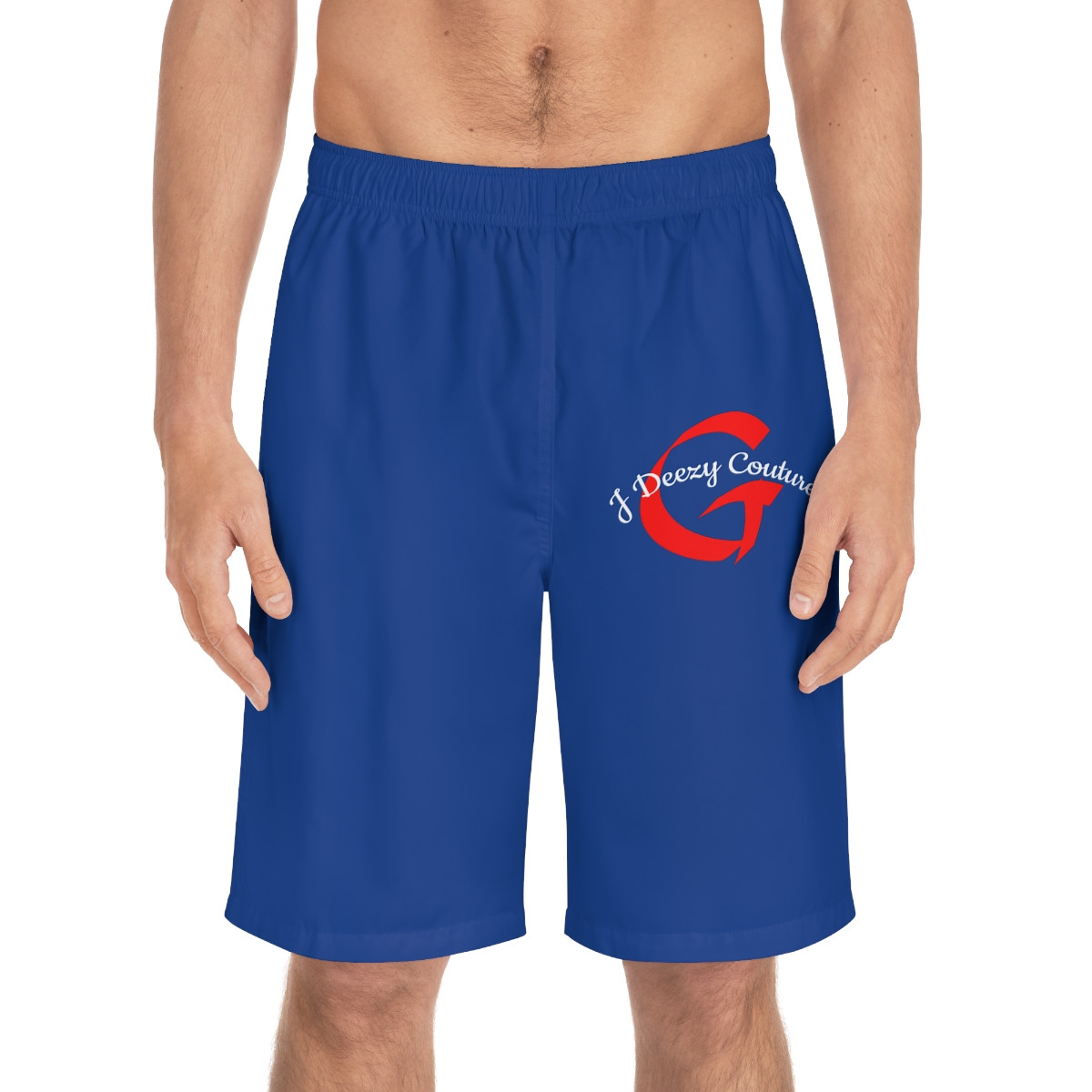 J Deezy Couture Gentlelectual Men's Board Shorts, Swimwear Blue