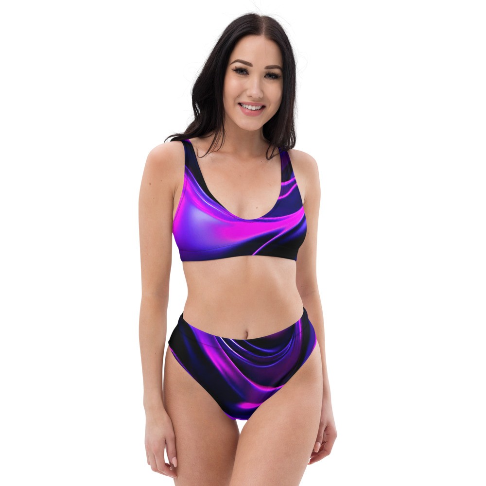 J Deezy Couture High Waisted Bikini Purple Swirl