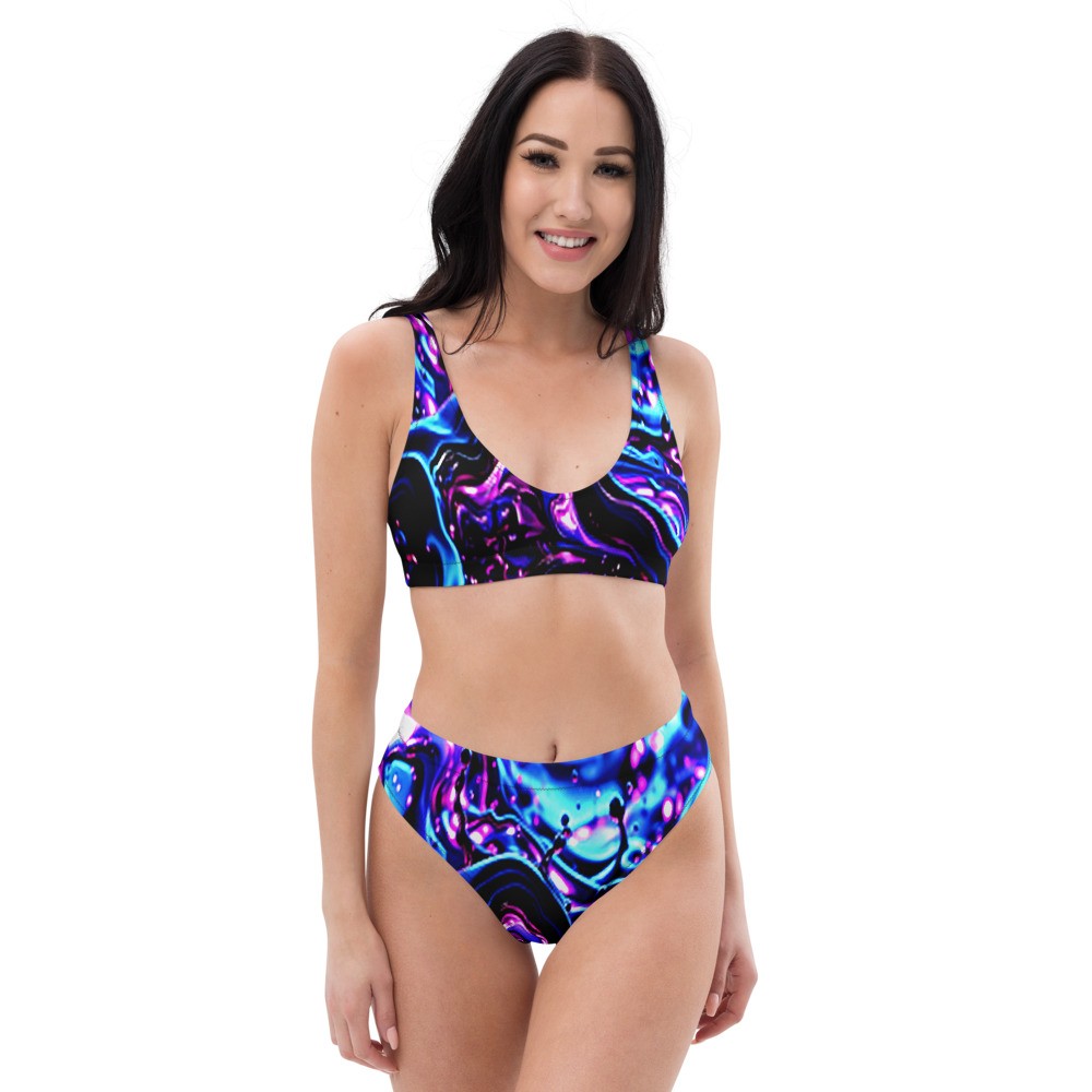 J Deezy Couture High Waisted Bikini Teal Drip