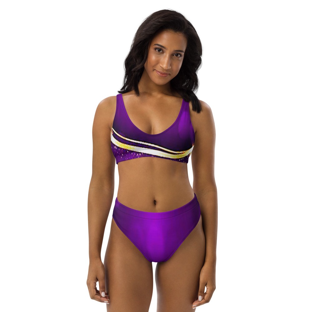 J Deezy Couture High Waisted Bikini Purple Gold