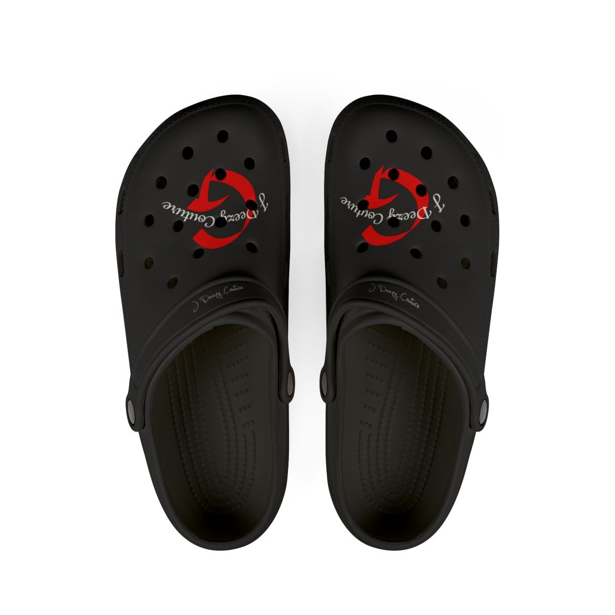 Black J Deezy Couture Unisex Foam Clogs | Slip-On Rubber Shoes