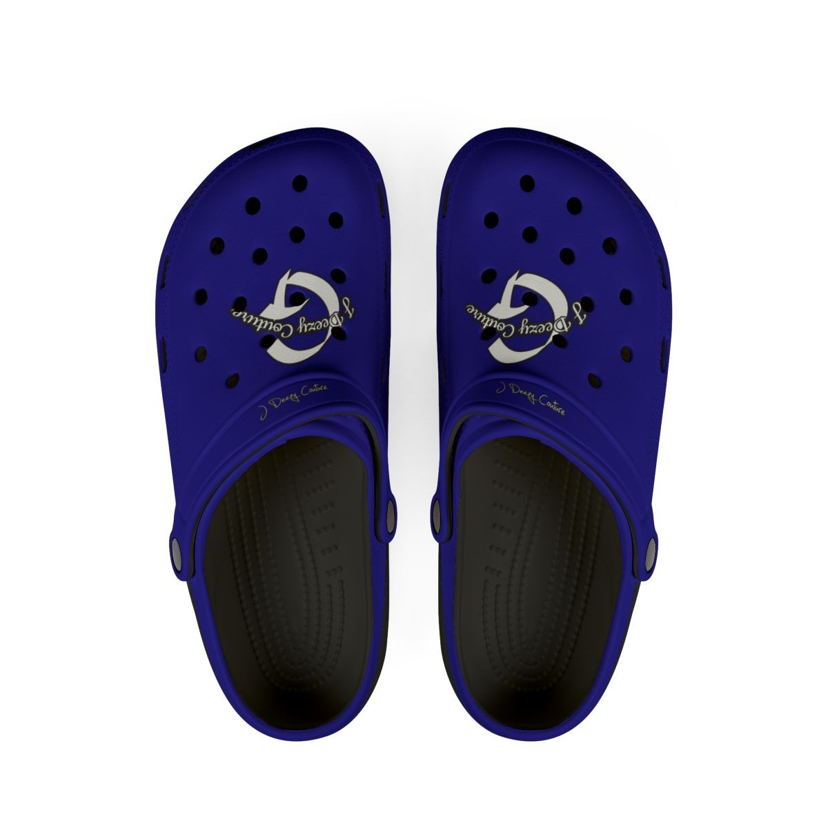 Navy J Deezy Couture Unisex Foam Clogs | Slip-On Rubber Shoes
