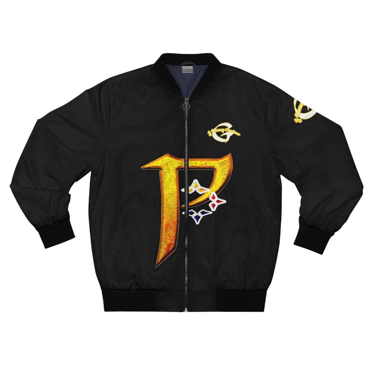 Steel Move Crescent Moon Bomber Jacket | Black