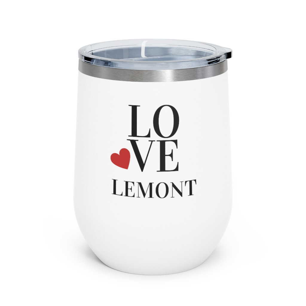 Love Lemont White 12oz Insulated Wine Tumbler PFY4000