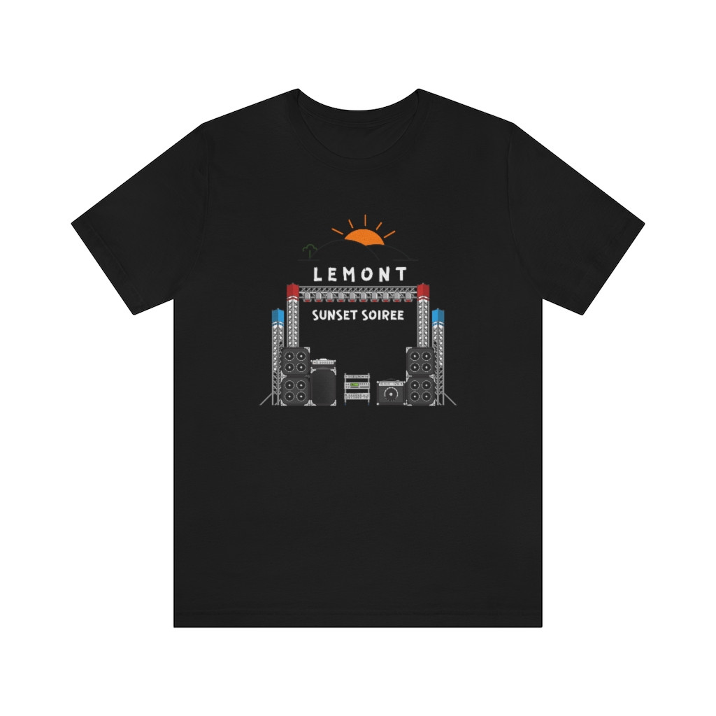 Lemont Sunset Soiree Unisex Jersey Short Sleeve Tee Black  PFY3001