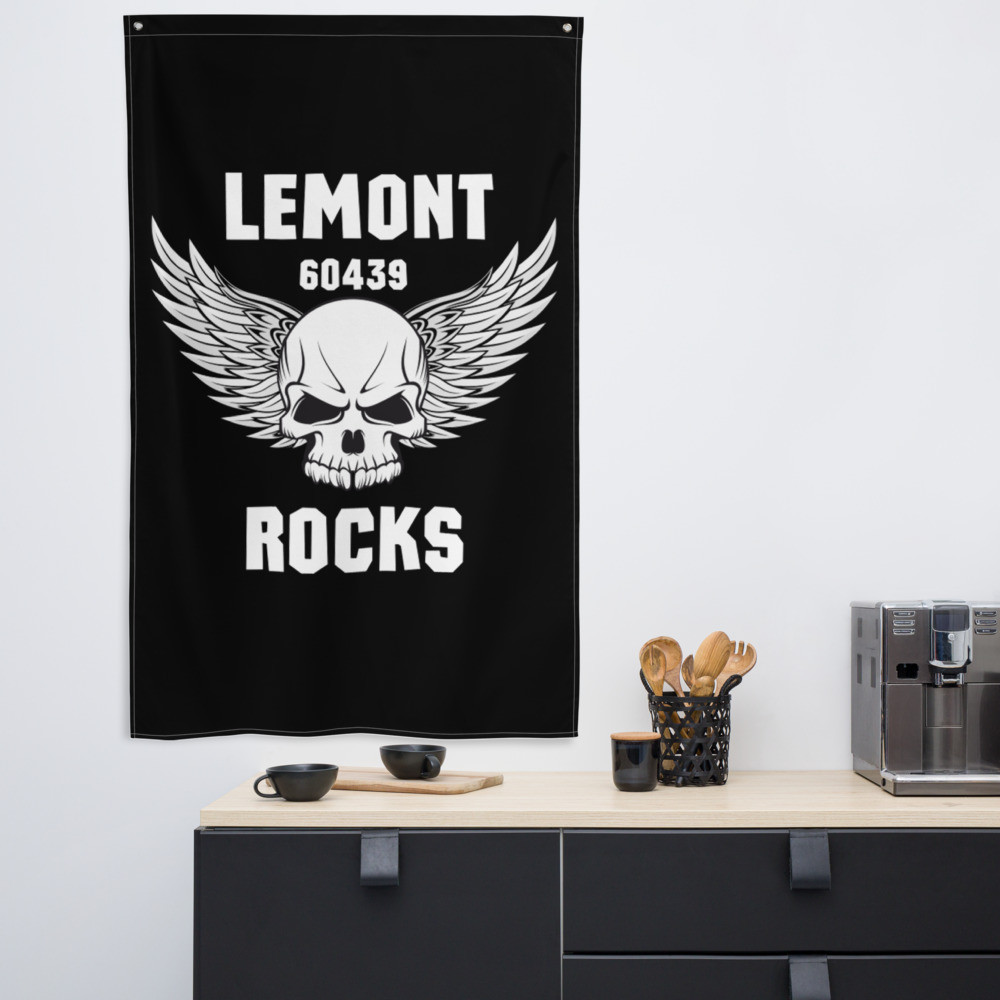 Lemont Rocks Flag with Grommets (Indoor Only - Printed on One-Side-Only)