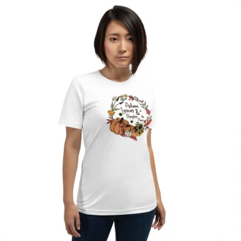 Autumn Leaves Pumpkin Please Unisex T-Shirt
