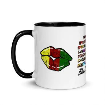 Juneteenth Beautiful Black Mug with Color Inside