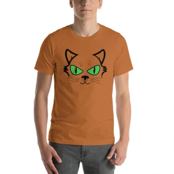 Green Eyed Cat Halloween Unisex T-Shirt