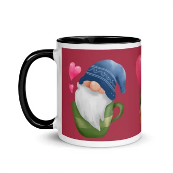 Three Valentine Gnomes Mug with Color Inside