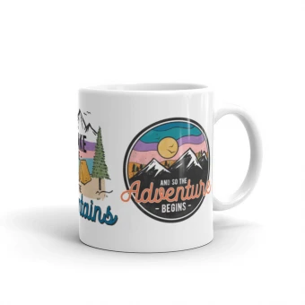 Take Me To The Mountains White Glossy Mug