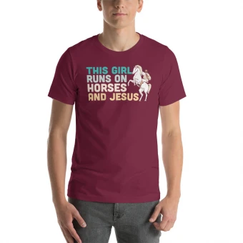 This Girl Runs On Horses And Jesus Unisex T-Shirt