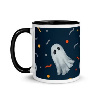 Spooky Ghosts Mug With Color Inside