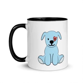Blueberry Puppy Mug with Color Inside