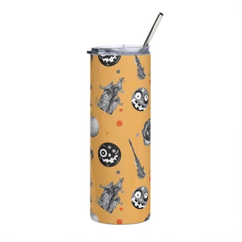 Orange Graveyard Stainless Steel Tumbler