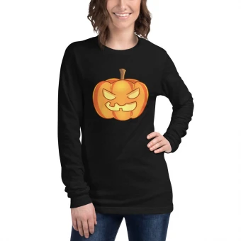 Spooky Pumpkin Unisex Long Sleeve Tee