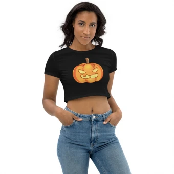 Spooky Pumpkin Organic Crop Top
