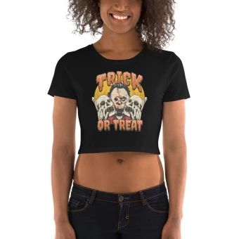 Trick Or Treat Mask Women’s Crop Tee