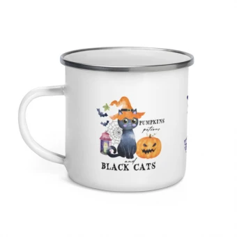 Cat Witch Enamel Mug