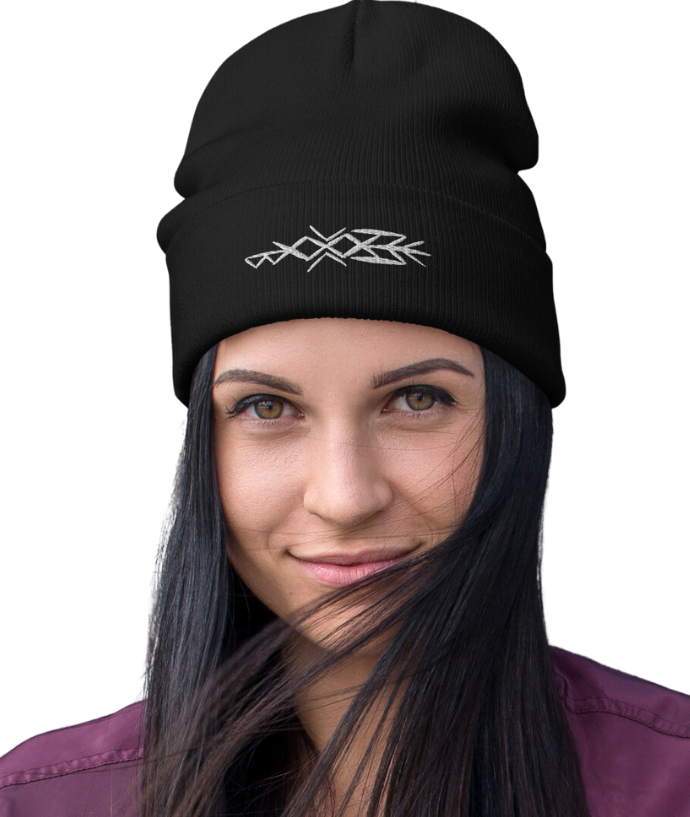 Viking WARRIOR WOMAN Bindrune Knit Beanie