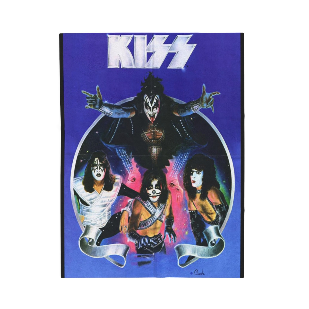 KISS 2nd marvel comic poster Velveteen Plush Blanket