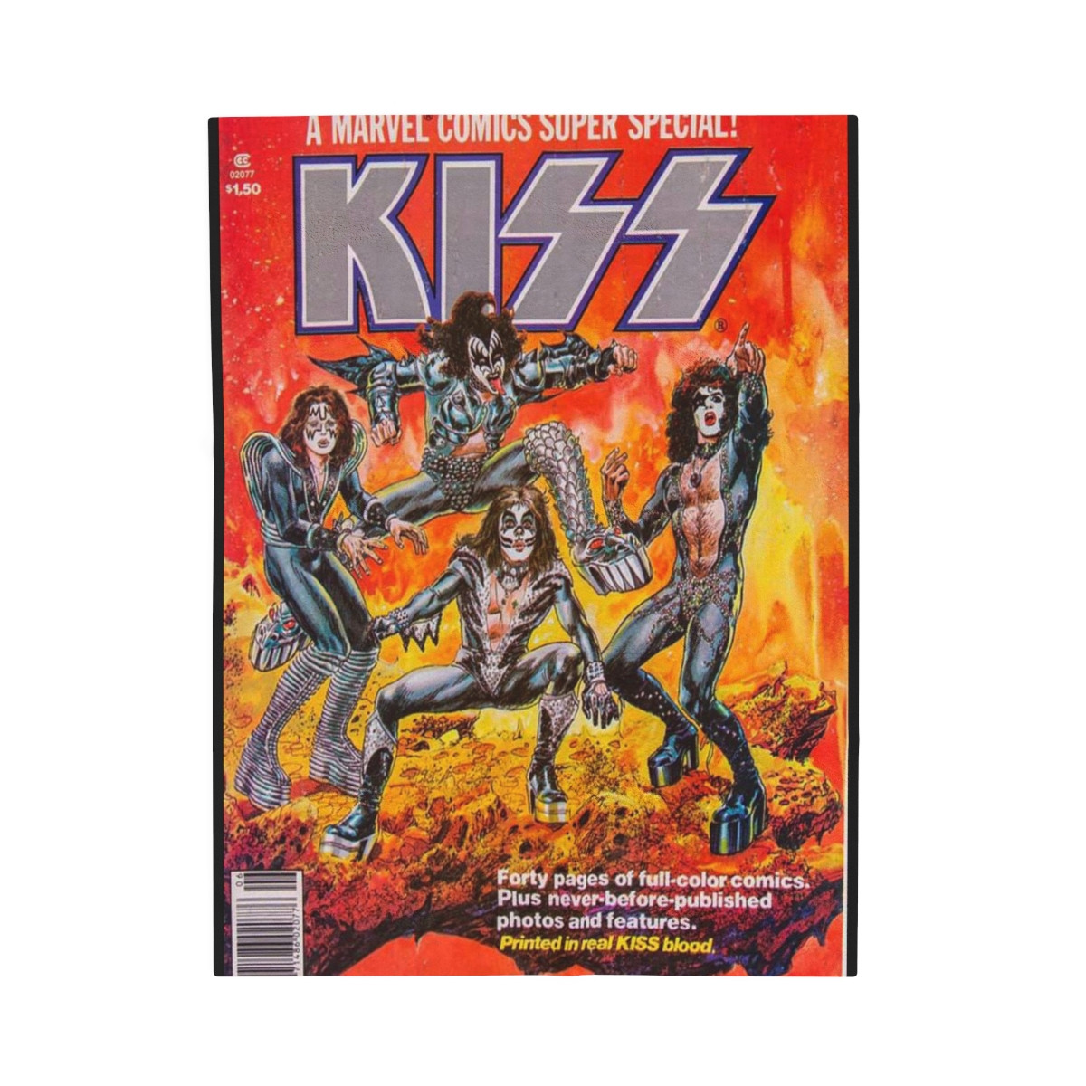 KISS 1st marvel comic cover Velveteen Plush Blanket