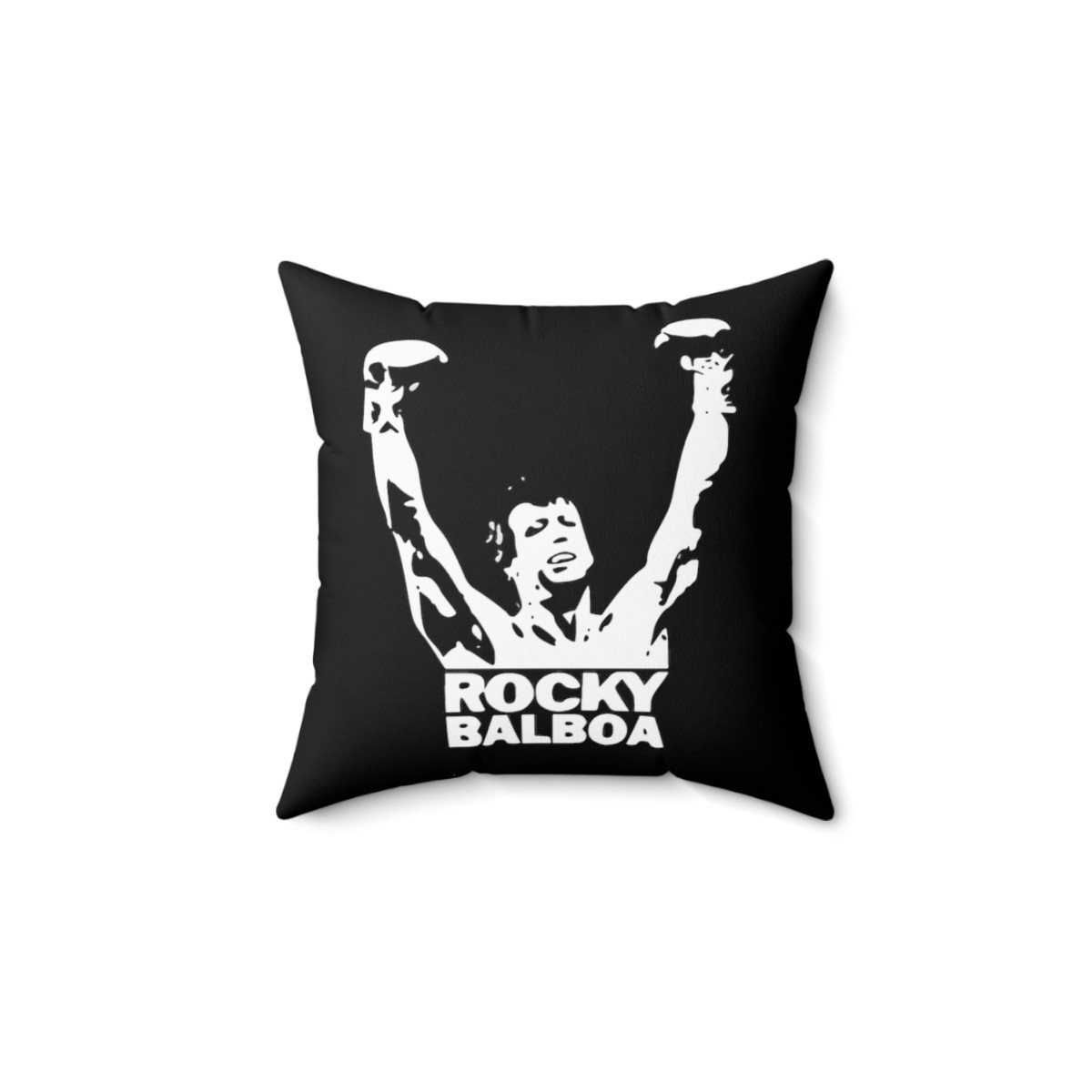 Rocky Balboa on black Spun Polyester Square Pillow gift