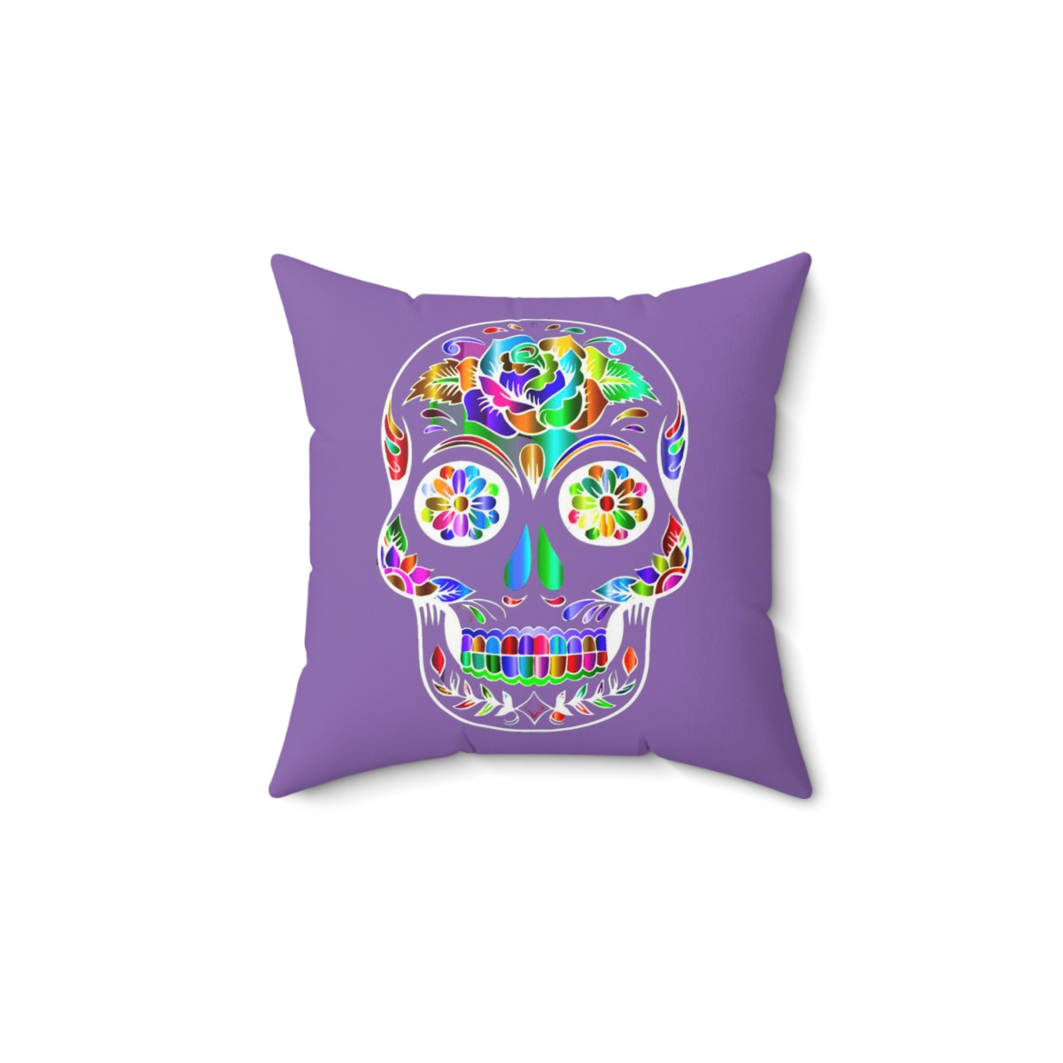 Beautiful Sugar Skull on violet Spun Polyester Square Pillow gift