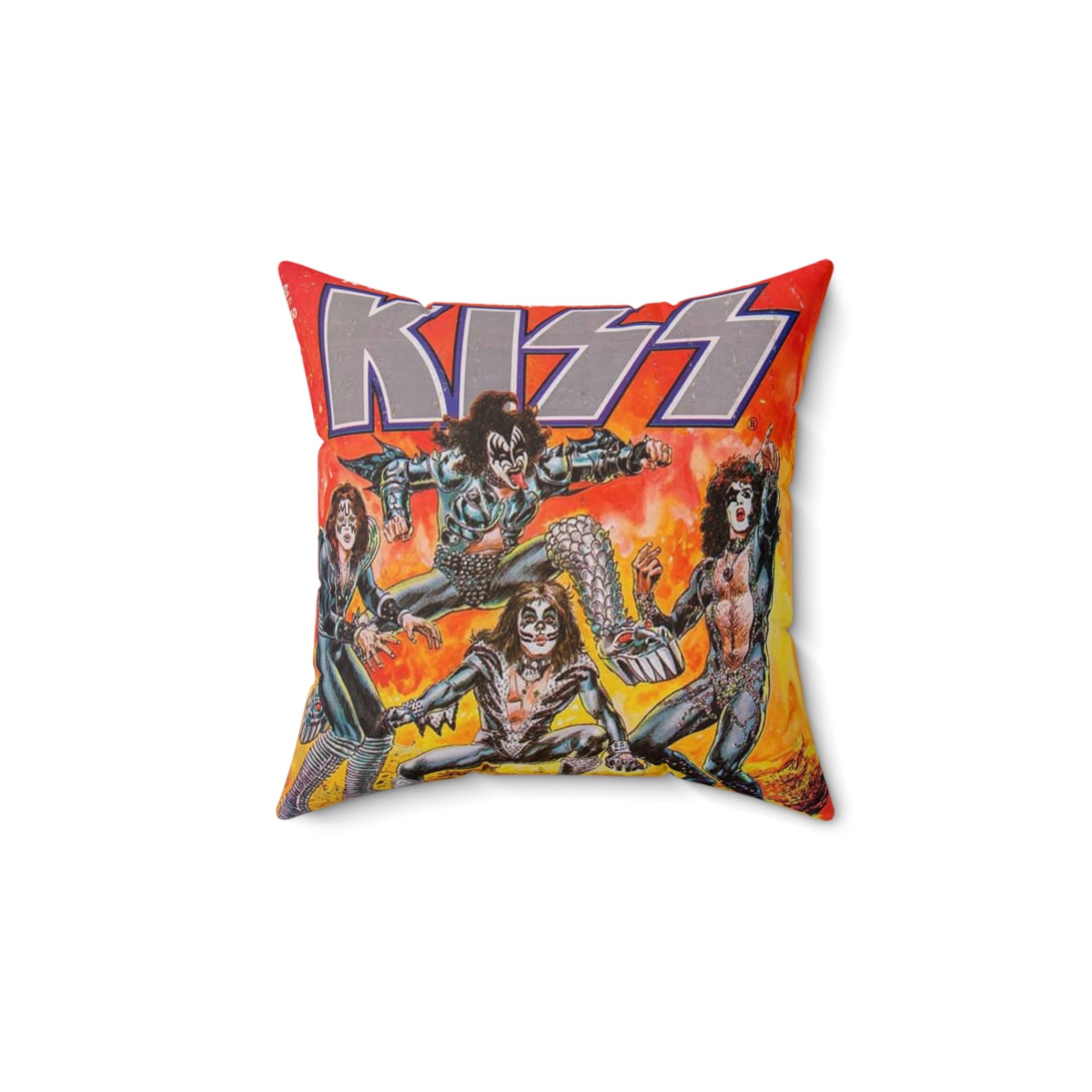 KISS Marvel COMICS both one on each side \m/ Spun Polyester Square Pillow gift