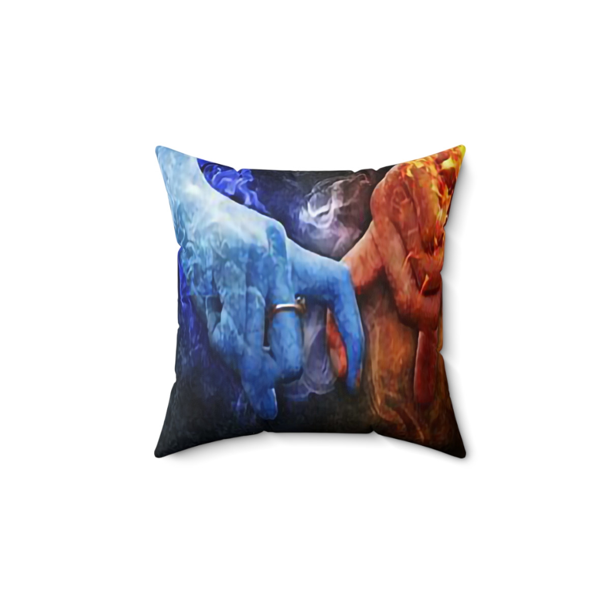 Opposites Attract in Love Pillow Spun Polyester Square Pillow