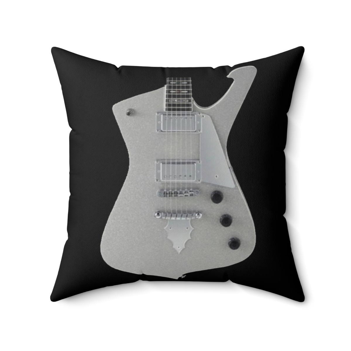 KISS Paul Stanley Ibanez PS-10 Silver Iceman Spun Polyester Square Pillow