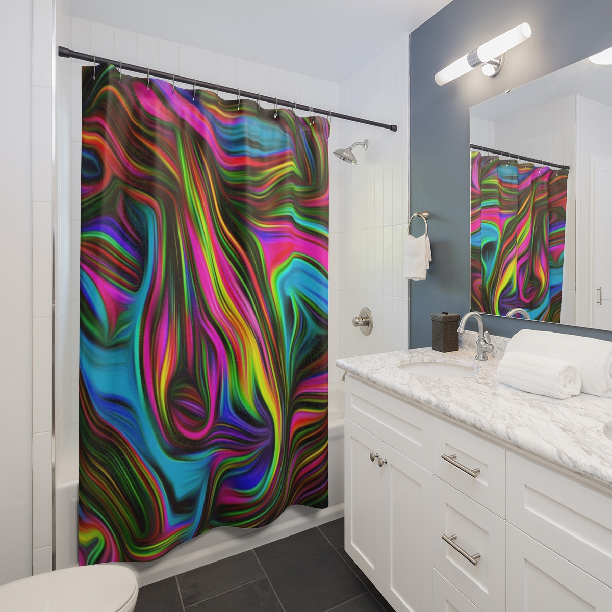 Color SWIRL Design Number 2 Shower Curtains