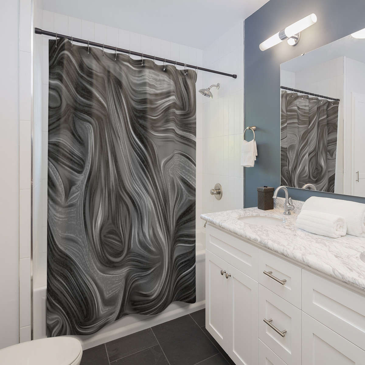 Color SWIRLDesign  Number 7 Shower Curtains