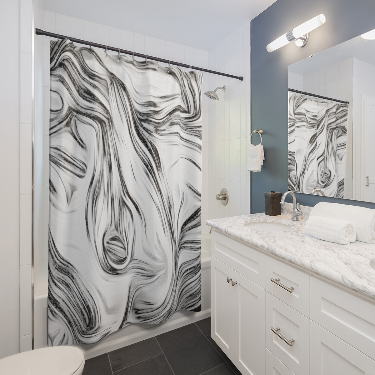 Color SWIRL Design Number 8 Shower Curtains