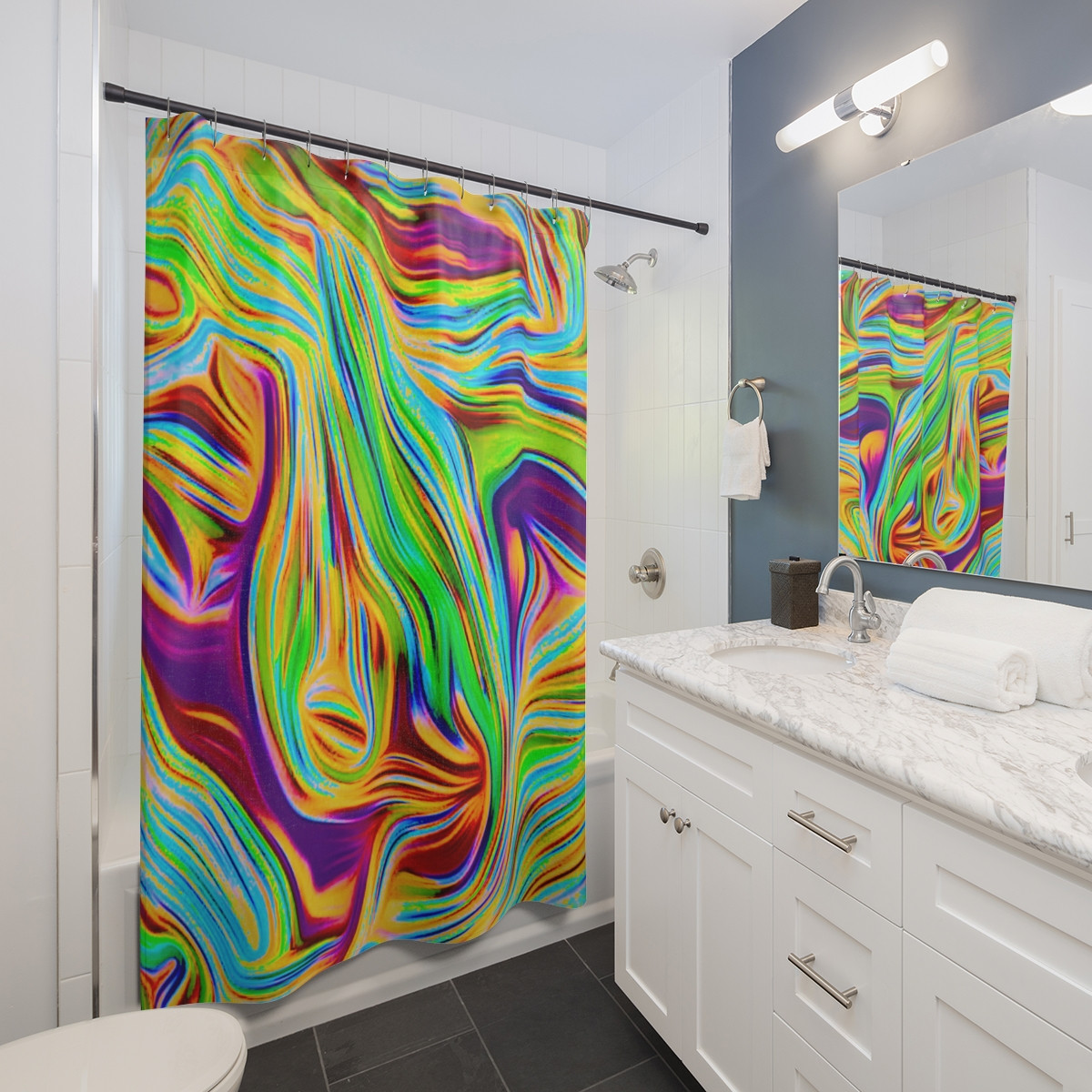 Color SWIRL Design Number 13 Shower Curtains