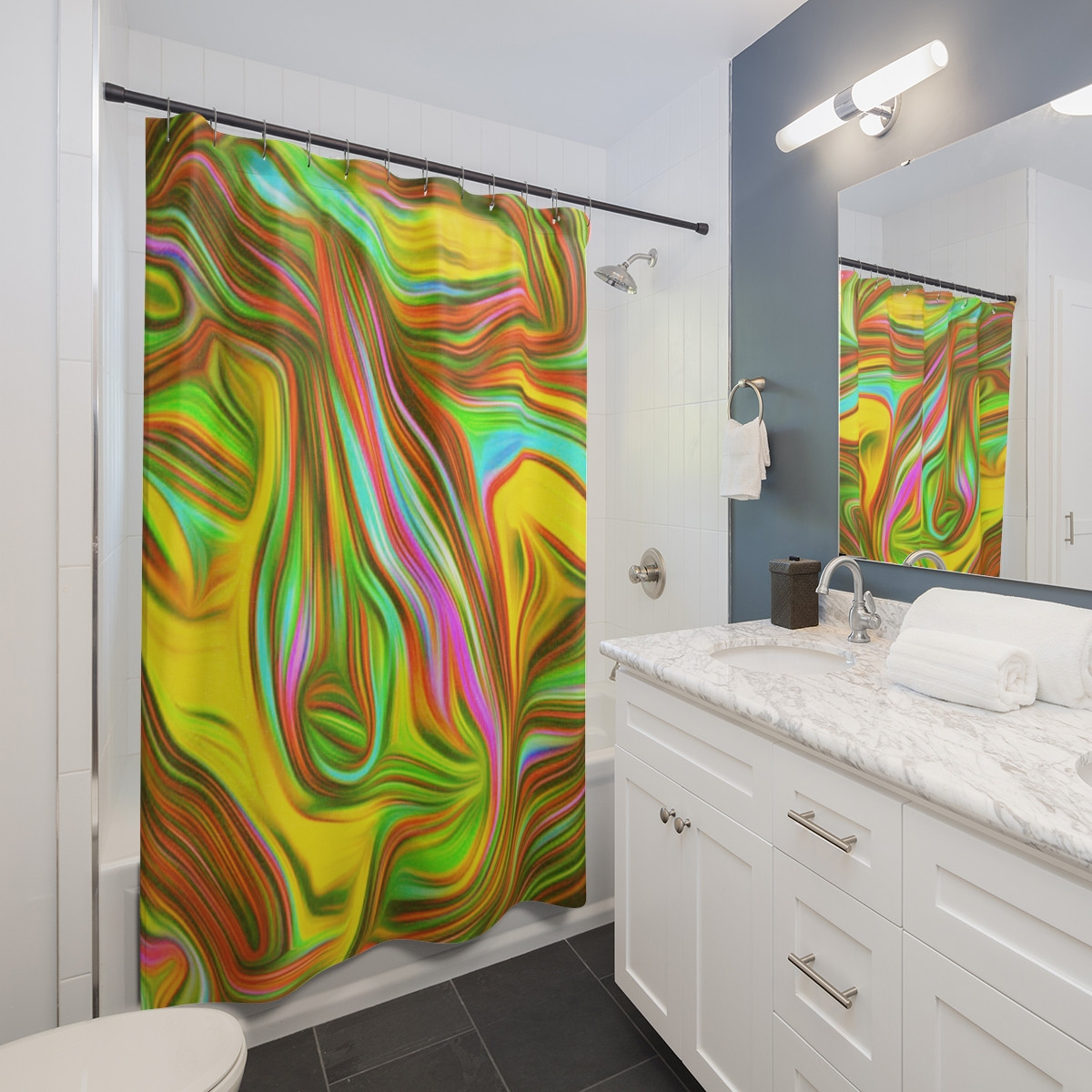 Color SWIRL Design Number18  Shower Curtains