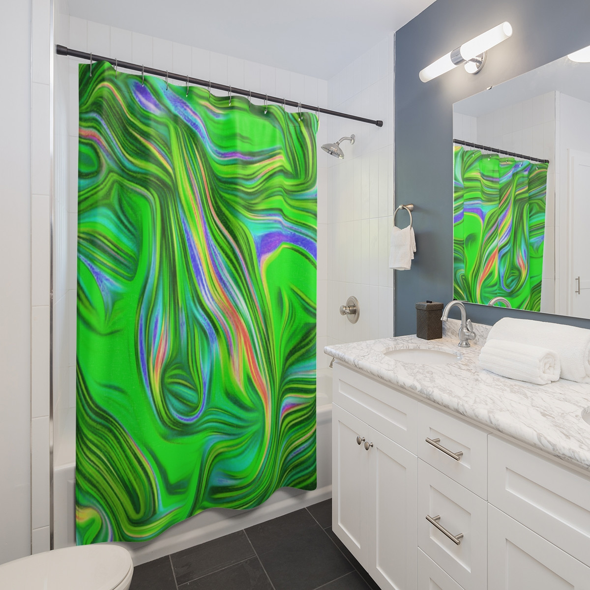 Color SWIRL Design Number 19  Shower Curtains